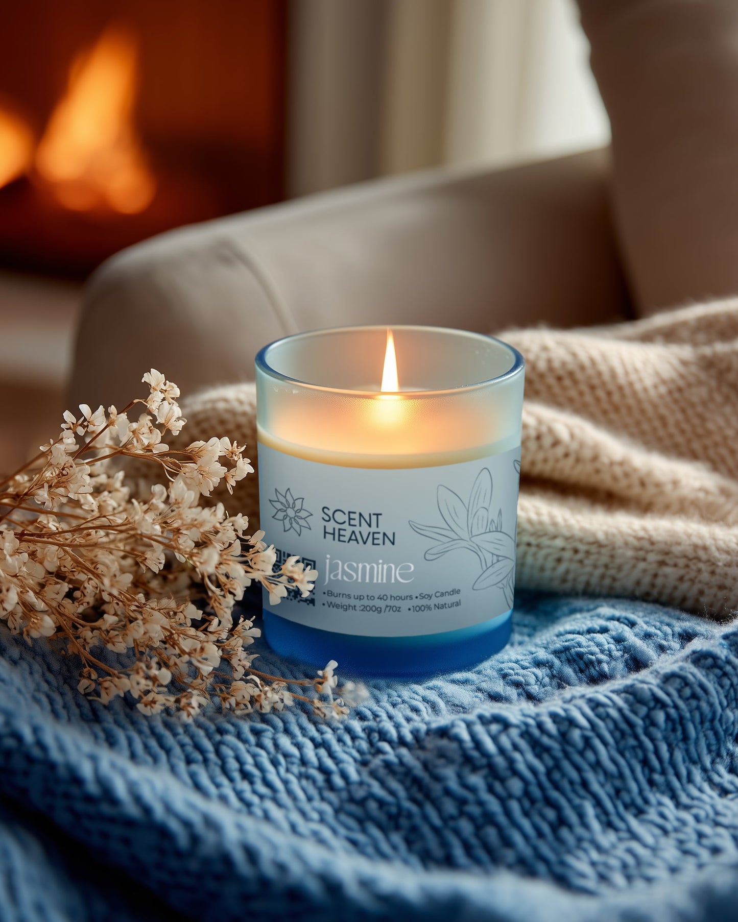 Jasmine Essence Scented Candle – Soy Wax